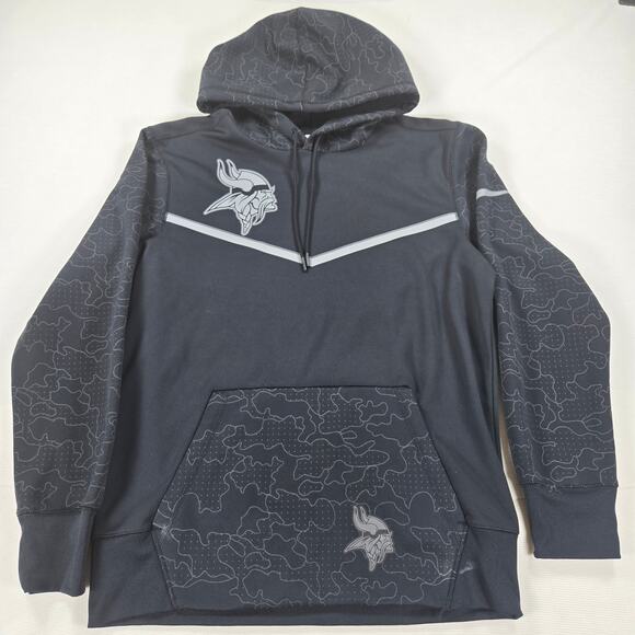 Nike NFL Minnesota Vikings Geometric Pullover Black Hoodie Men's Size Small - Picture 1 of 6